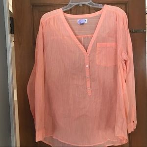 Old Navy sheer melon colored blouse